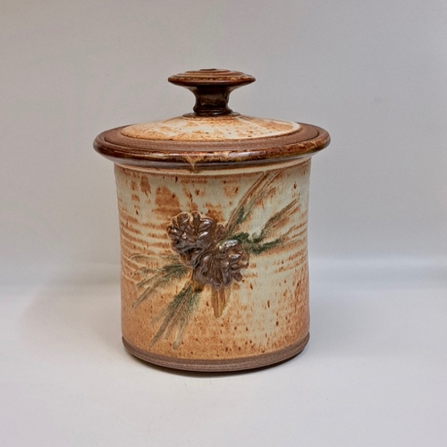 #230113 Canister, Lidded Pine Cone 7x7 $35 at Hunter Wolff Gallery